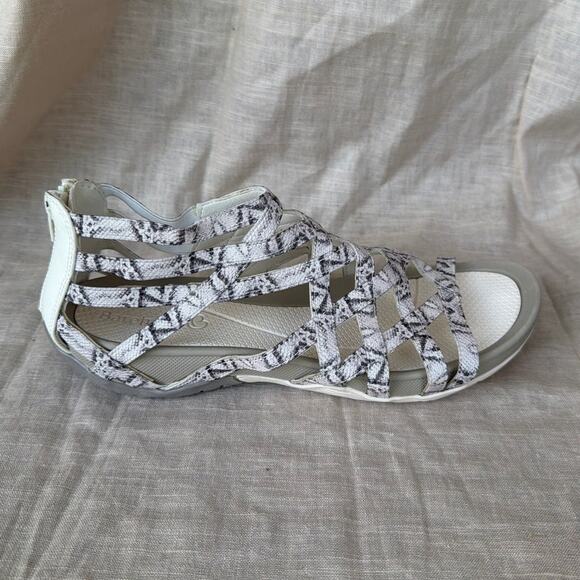 BareTraps Shoes - Baretraps Sandals 8.5M Samina Snake Print Strappy Cage Flat Comfort Shoes